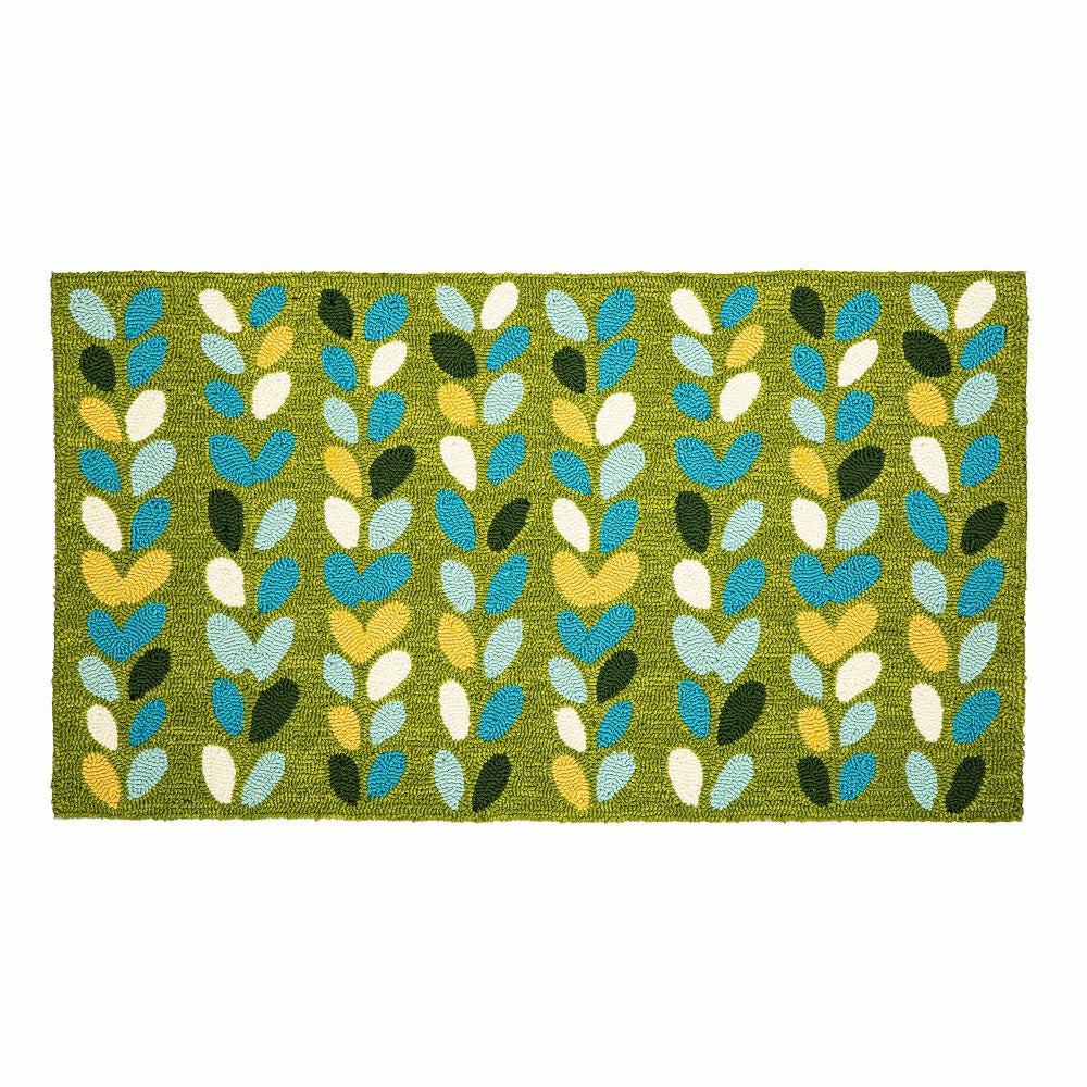 Plow & Hearth Indoor/Outdoor Hooked Polypropylene Sprouts Rug 24"x42"