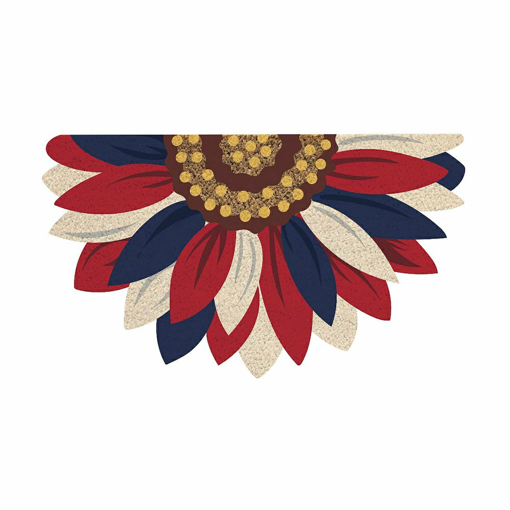 Plow & Hearth Patriotic Sunflower Shaped Coir Mat
