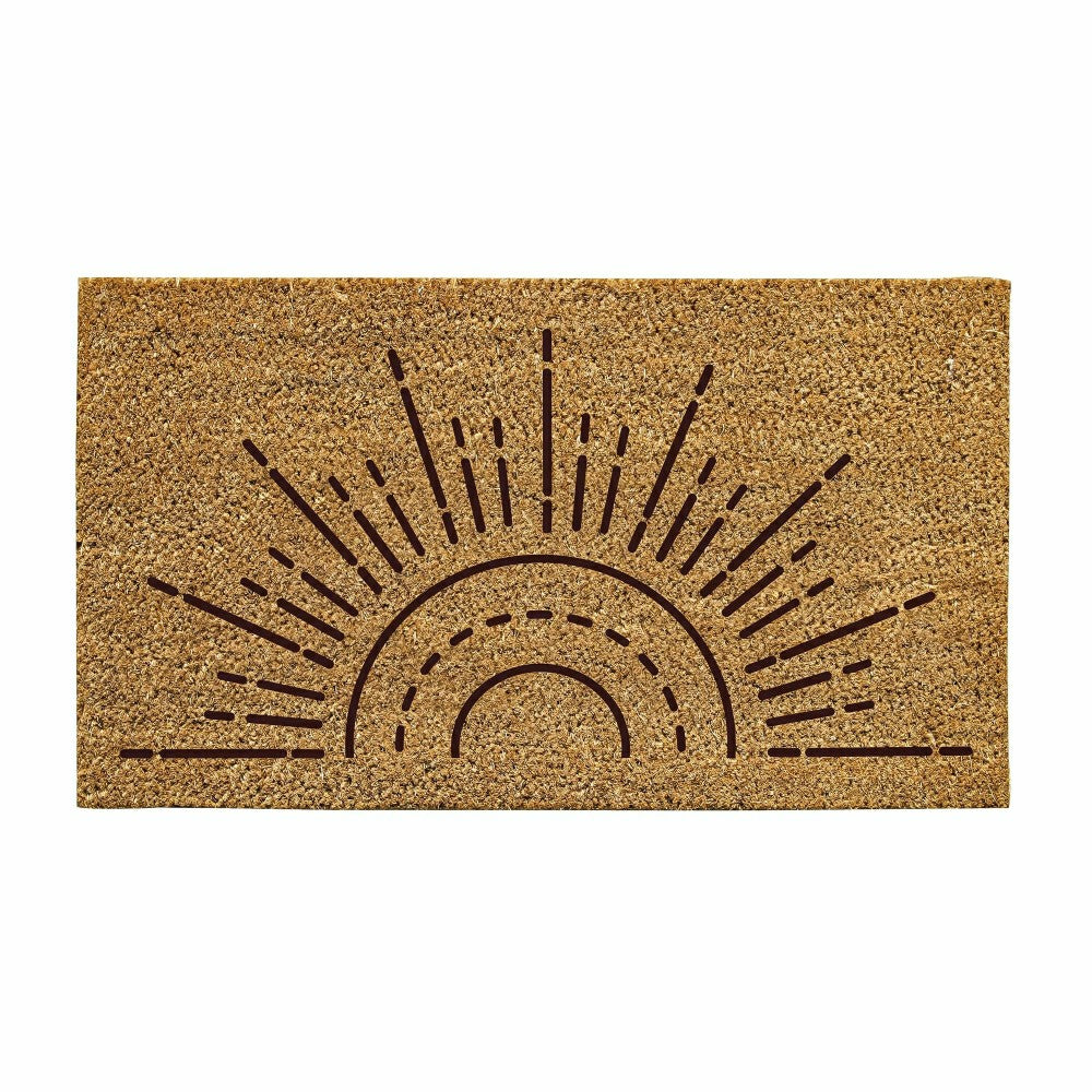 Plow & Hearth Sun Ray Natural Coir Mat, 30"L x 18"H