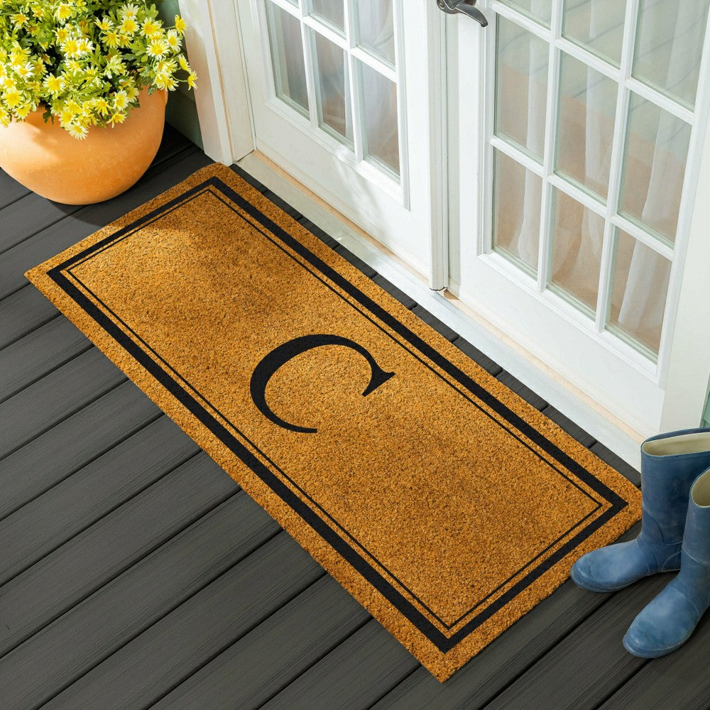 Plow & Hearth Monogram Coir Mat 60"x24", Letter C