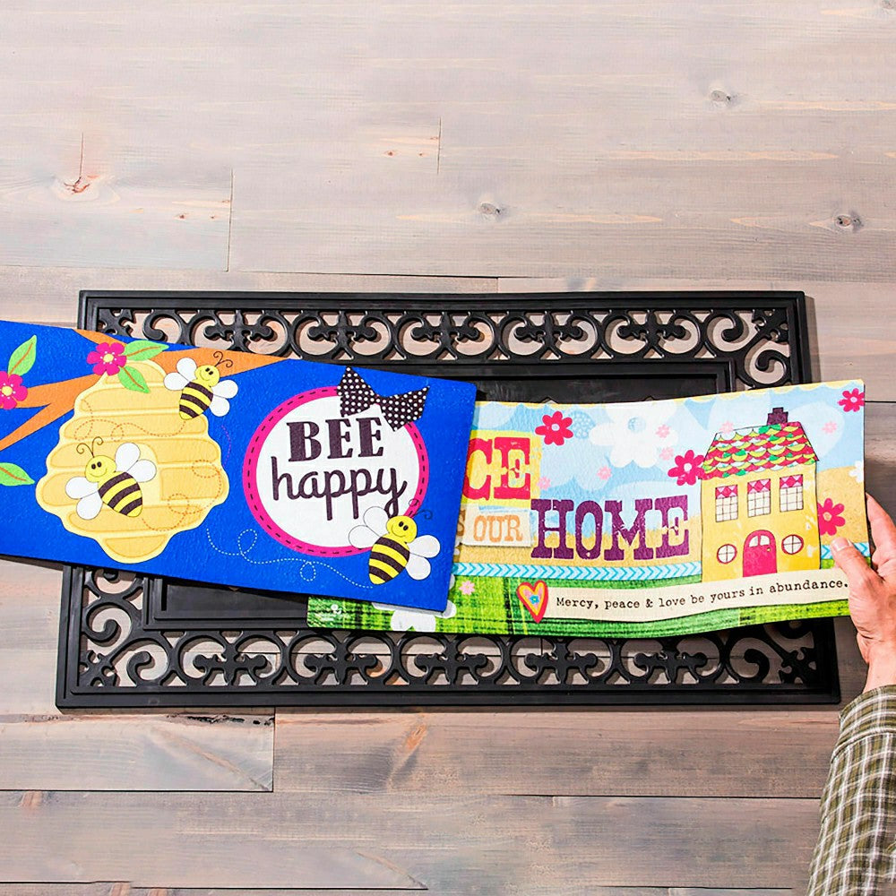 Plow & Hearth Indoor/Outdoor Fleur Scroll Sassafras Mat Tray