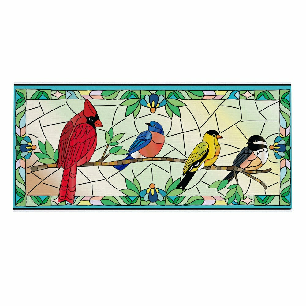 Plow & Hearth Stained Glass Songbirds Sassafras Switch Mat
