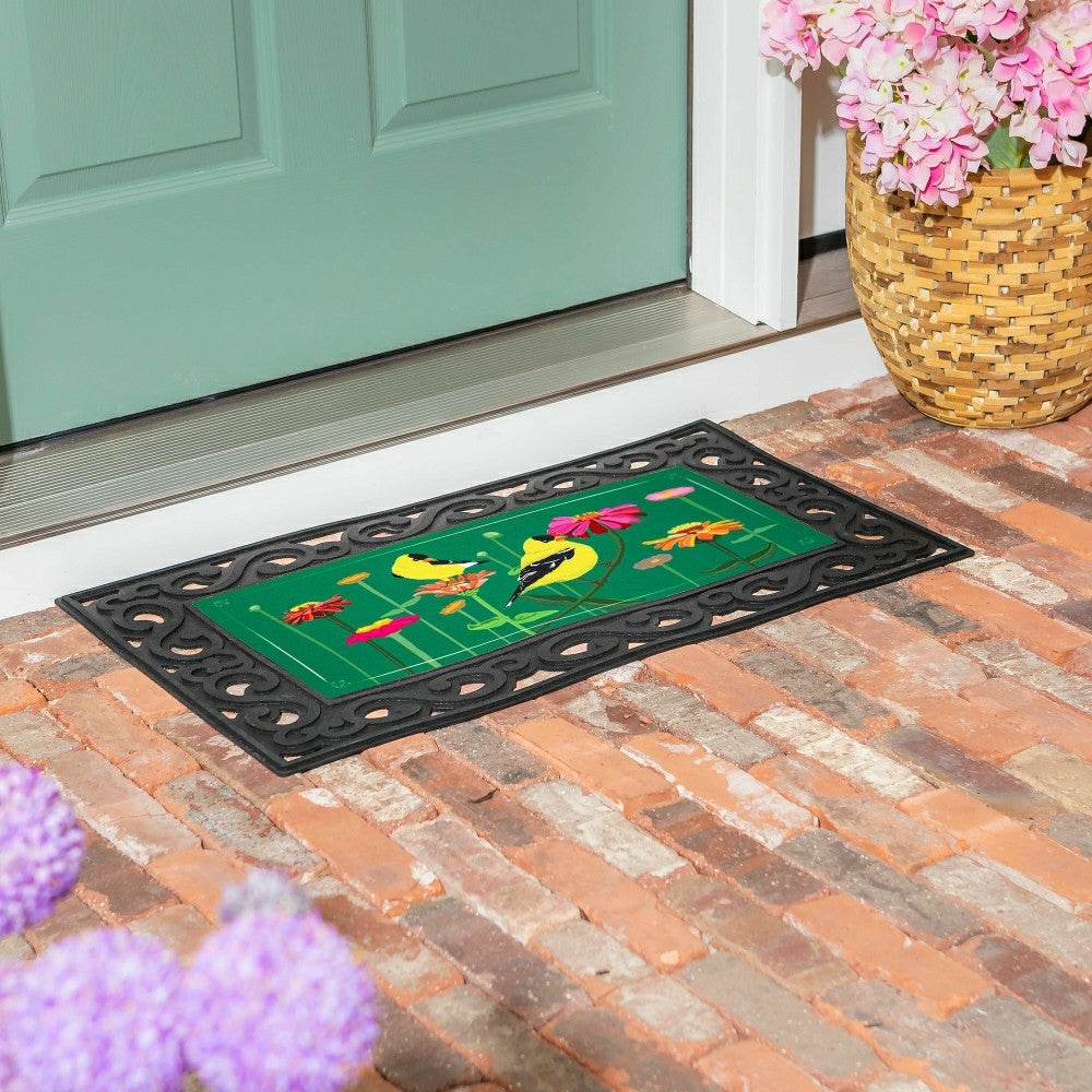 Plow & Hearth Finches and Flowers Sassafras Switch Mat