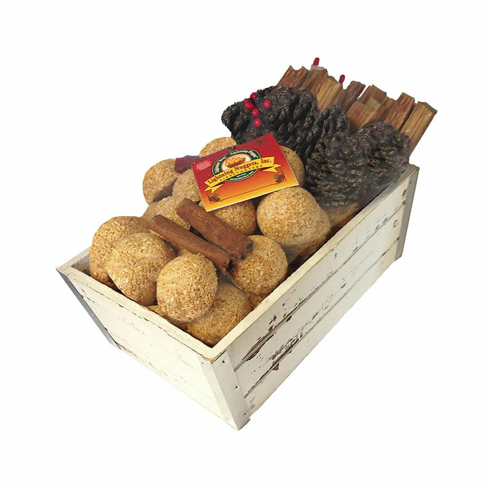 Plow & Hearth Fire Starter Gift Set in Wooden Crate