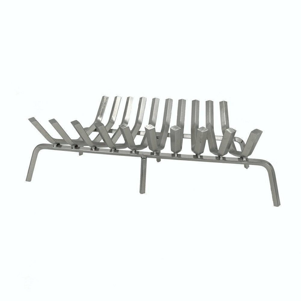 Plow & Hearth Fireplace Grate 10 Bars, 1 1/8" Thick, Diamond Stock, Stainless Steel