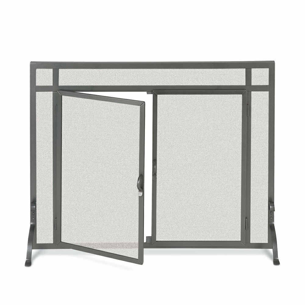 Plow & Hearth Large Custom Fireplace Screen, Flat Guard with Straight Doors