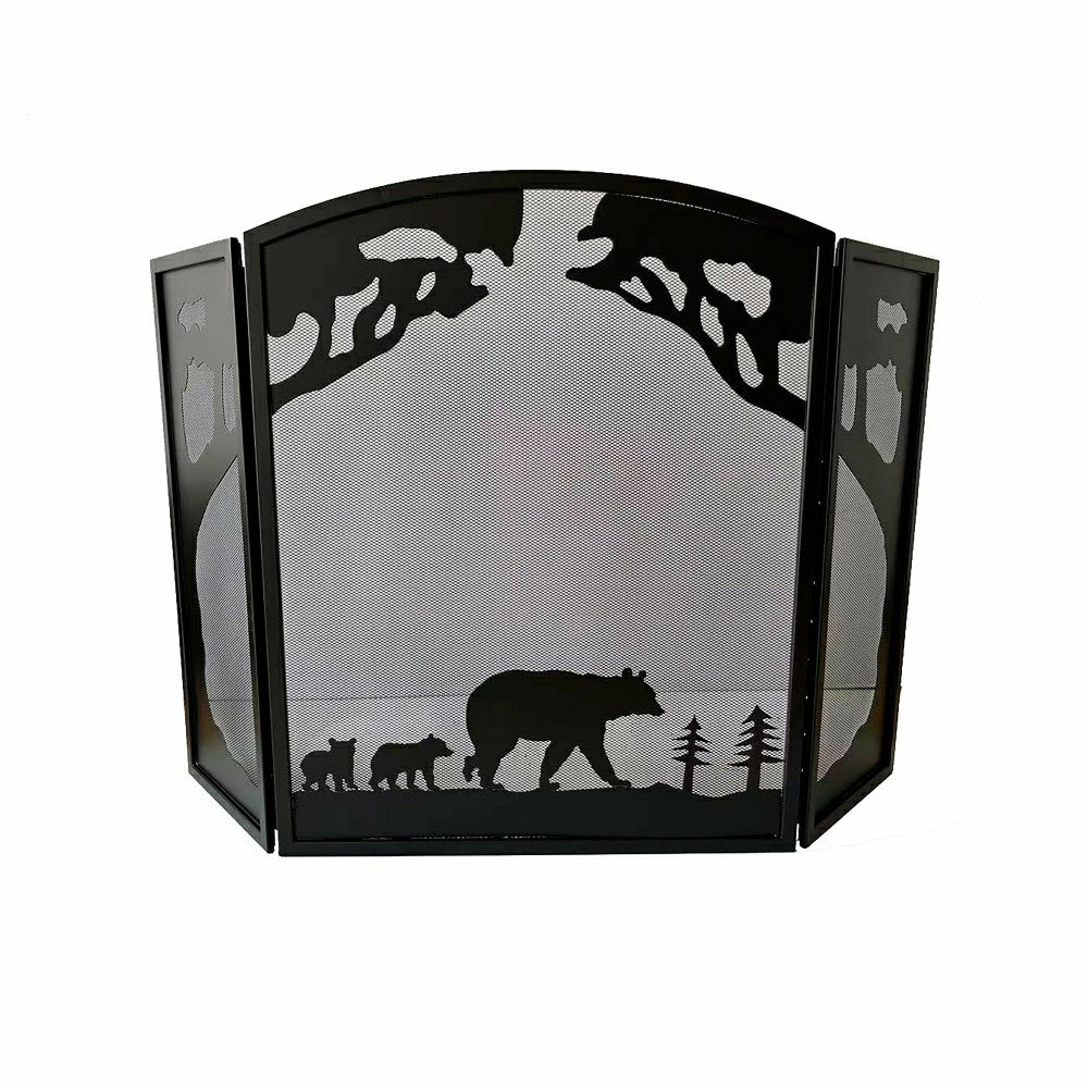 Plow & Hearth Tri-Fold Bear Firescreen