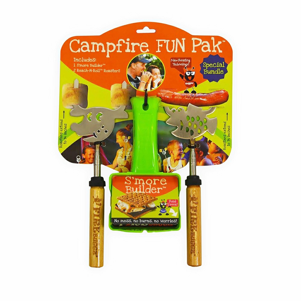Plow & Hearth Campfire Fun Pak with Roasting Sticks and S'More Builder