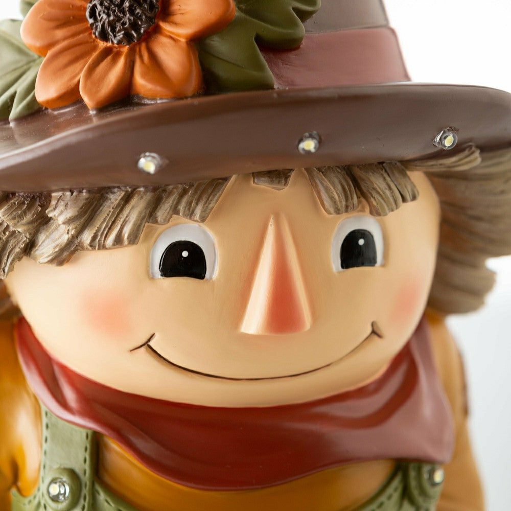 Plow & Hearth Indoor/Outdoor Lighted Scarecrow Shorty Statue