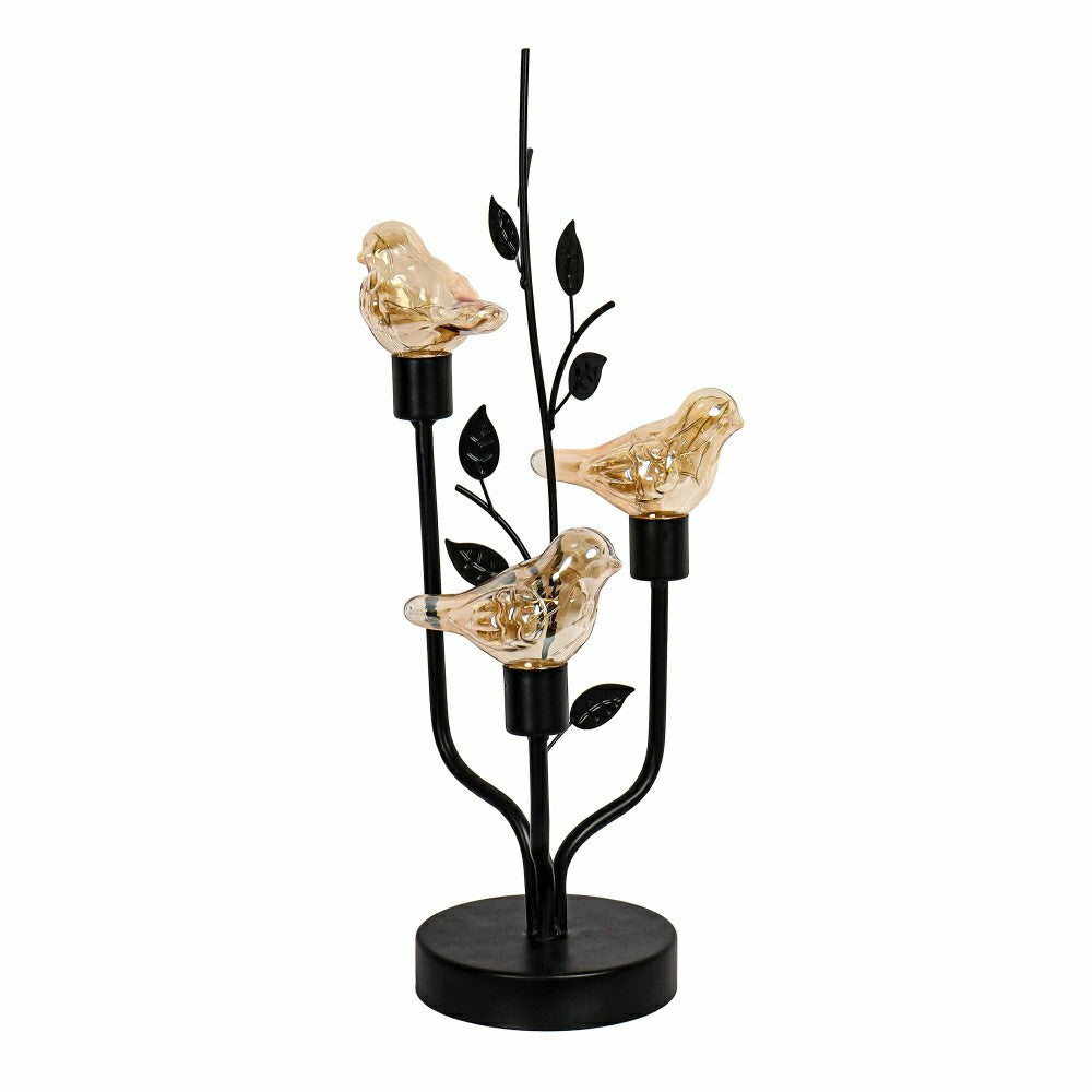 Plow & Hearth 3 Birds LED Lit Metal Table Decor, 17"