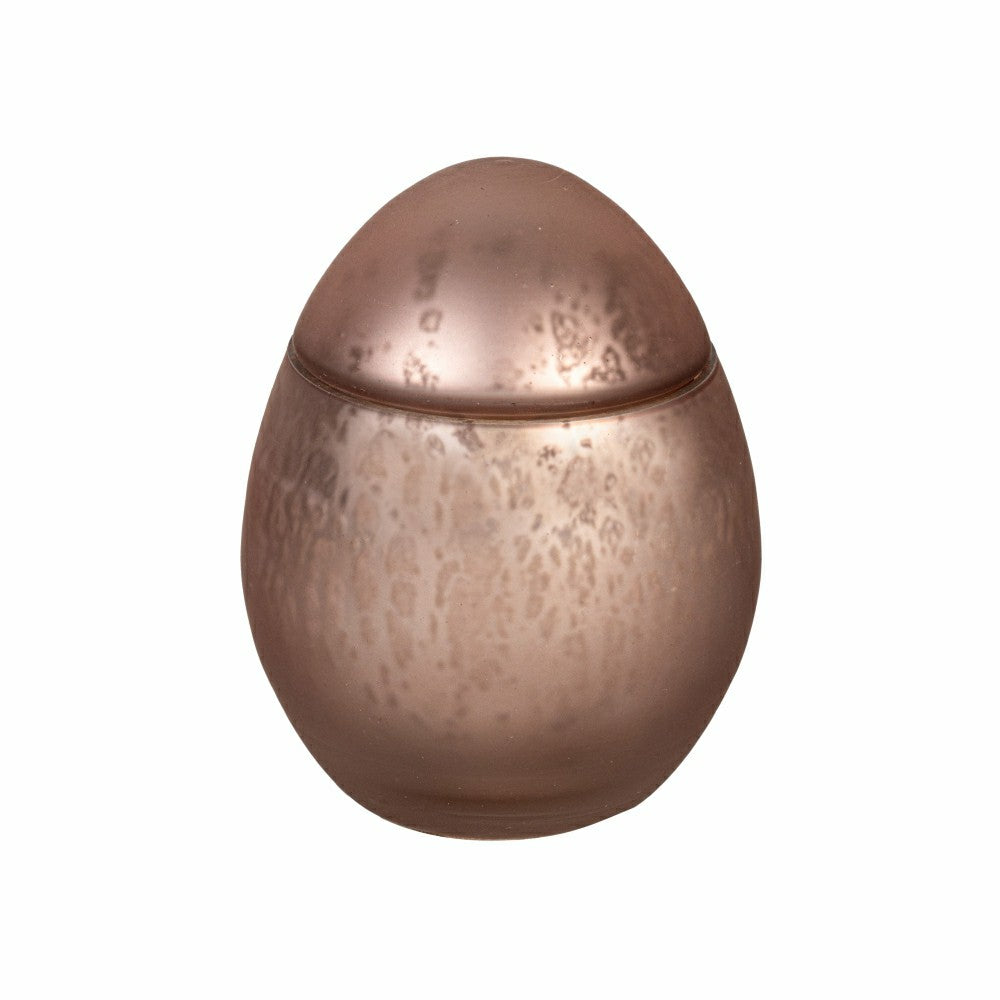 Plow & Hearth Egg Shape Mercury Glass Candle, Rose Smoke