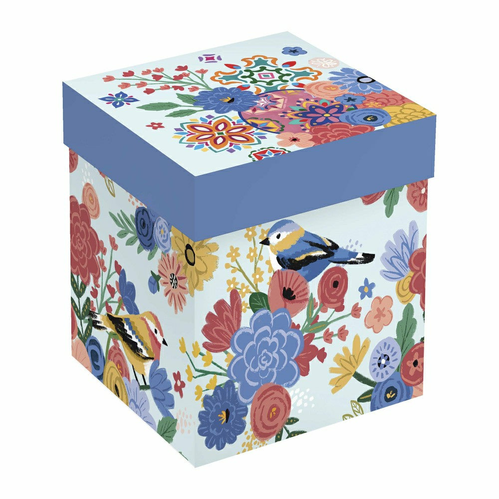 Plow & Hearth Bursting Blossoms Ceramic Cup O' Java, 17oz, Gift Box