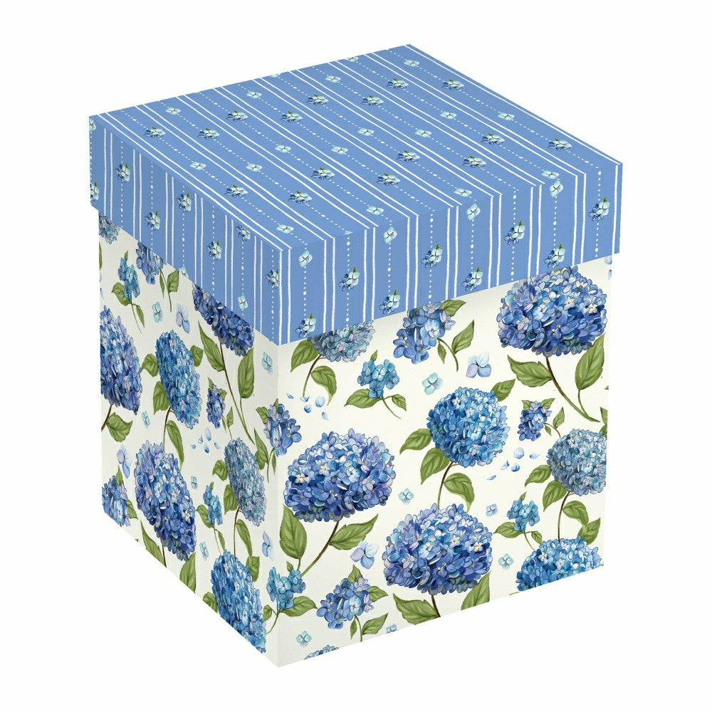 Plow & Hearth VivaStyle Coffee Cup Ceramic Cup O' Java, Hydrangea, 17oz, Gift Box