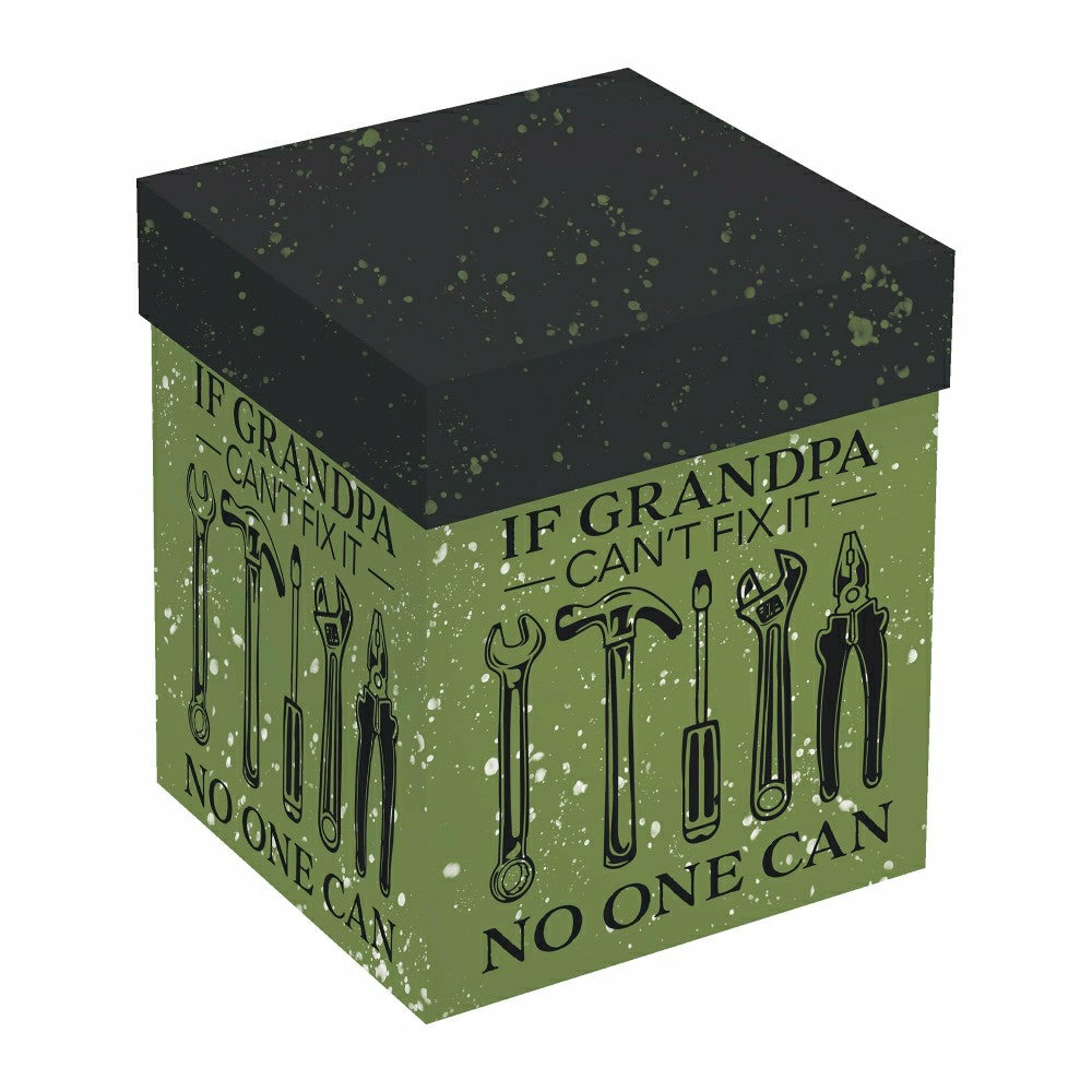Plow & Hearth Grandpa Green Ceramic Cozy Cup, 15oz, Gift Box