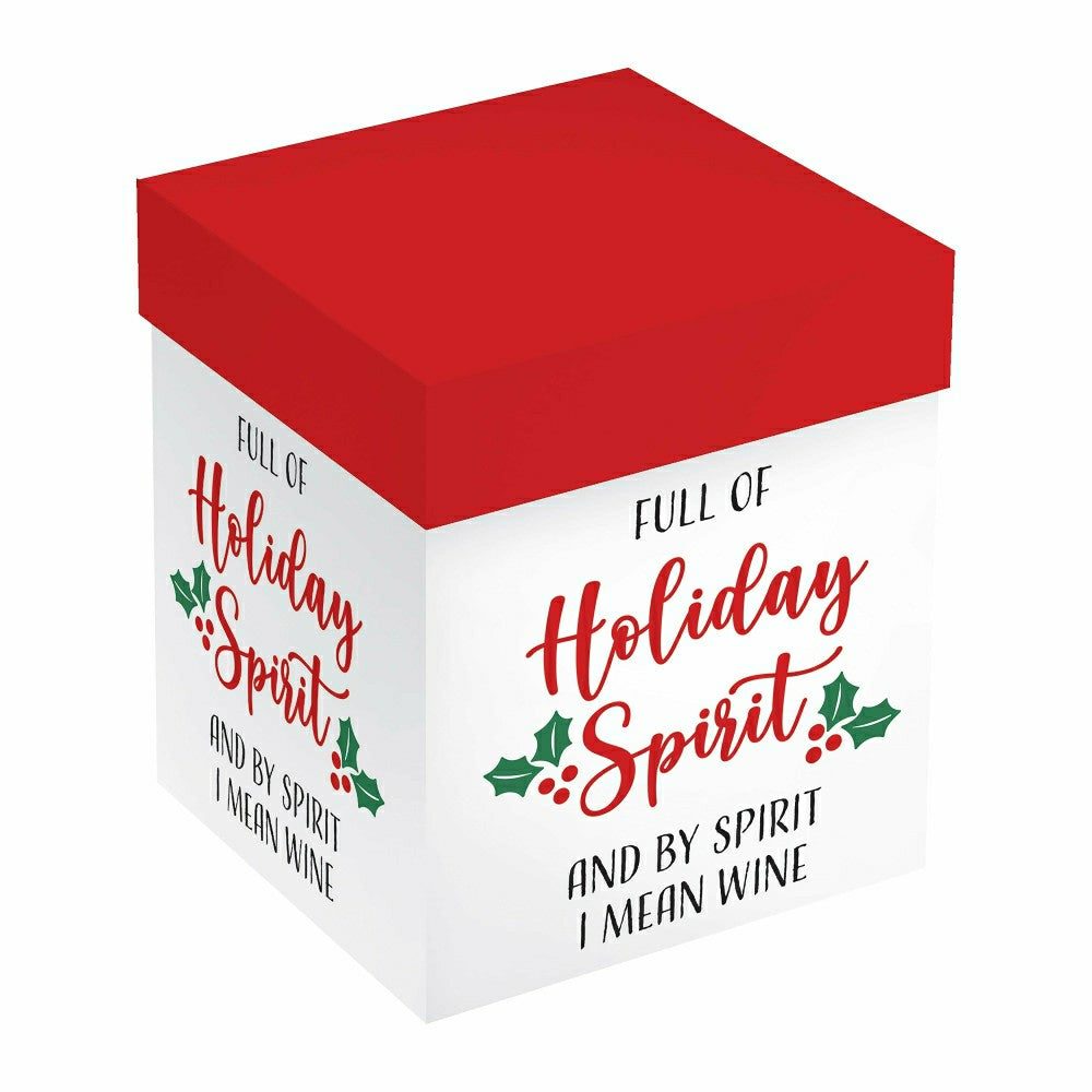 Plow & Hearth Christmas Vacation Wine Glass Stemless Glass, Holiday Spirit, 17oz, Gi