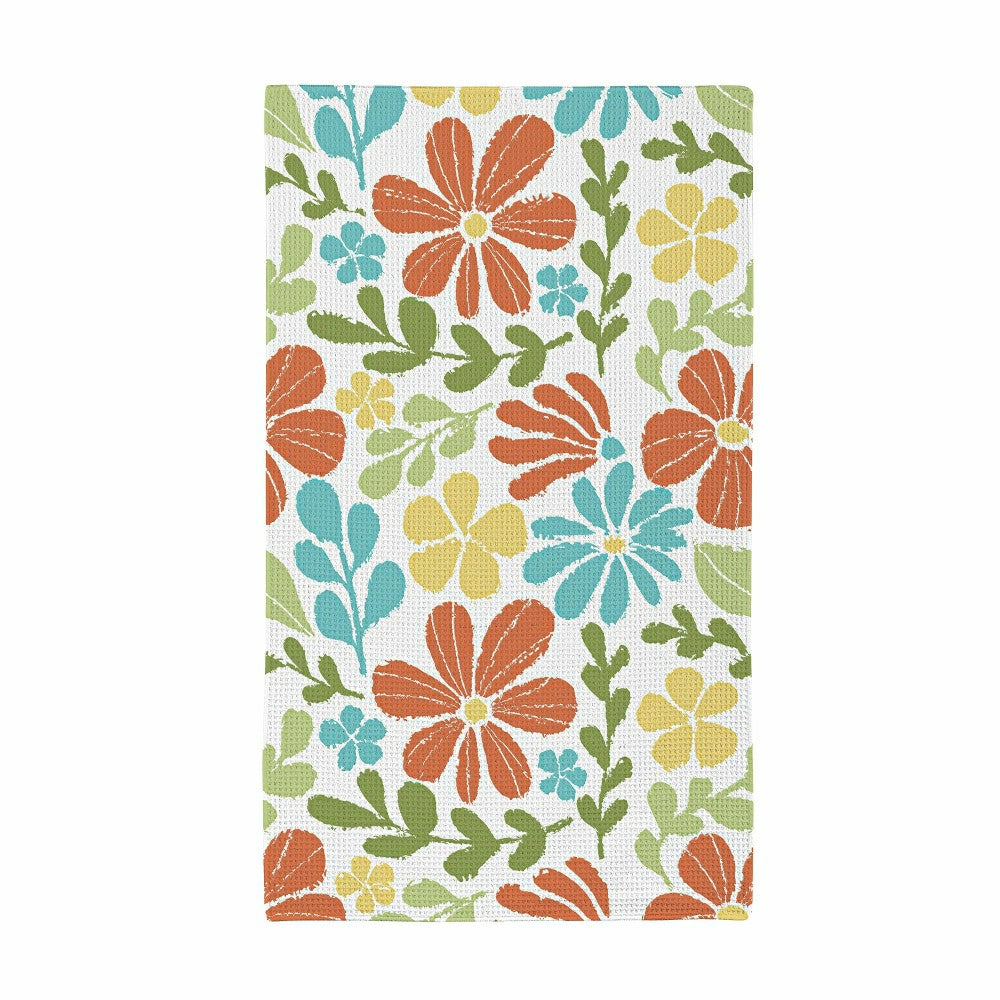 Plow & Hearth Floral Mod Quick Dry Kitchen Towel, 18" x 30"