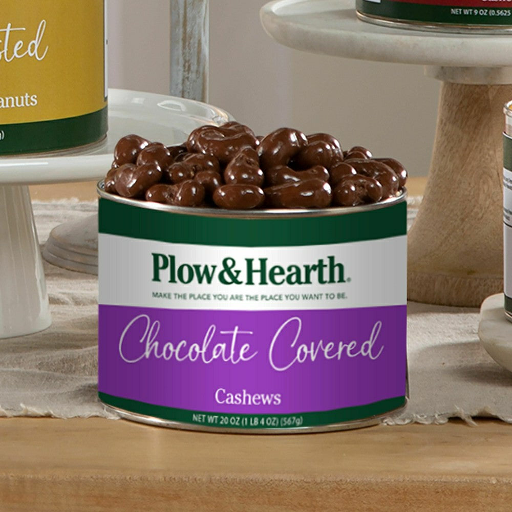 Plow & Hearth Cashew Tower Gift Set: Salted, Honey Toasted & Chocolate Covered Cashews