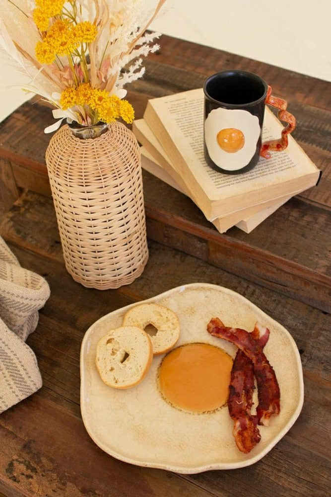 Plow & Hearth Ceramic Fried Egg Platter