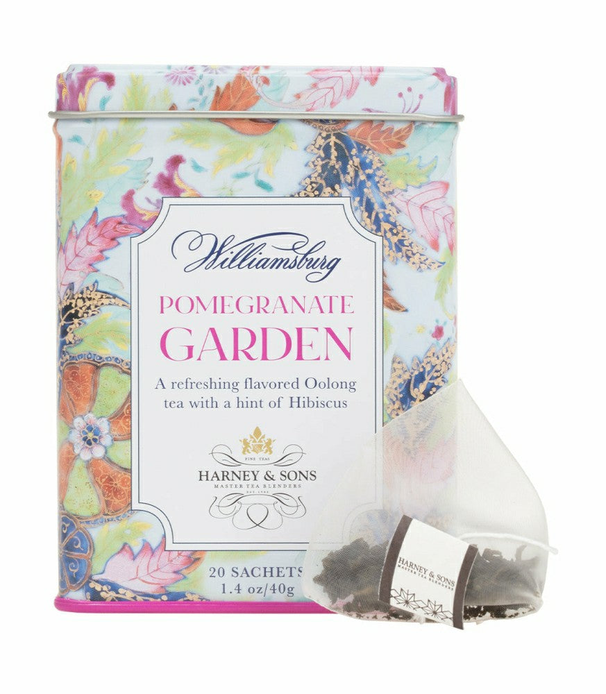Plow & Hearth Williamsburg Pomegranate Garden, Tin of 20 Sachets