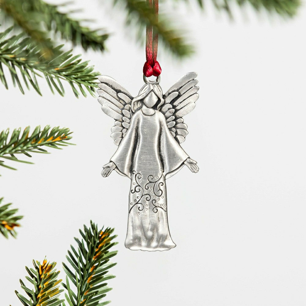 Plow & Hearth Nativity Ornament Solid Pewter Angel, 3"H
