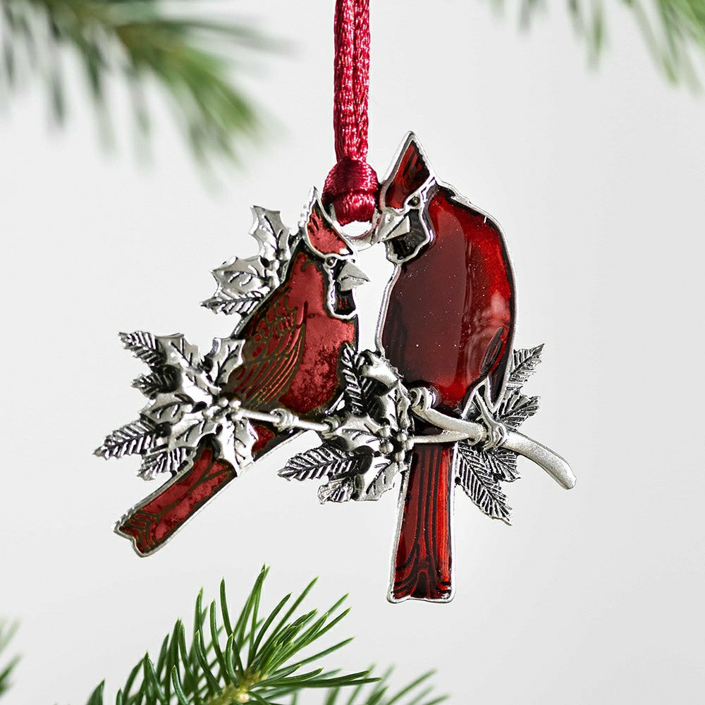 Plow & Hearth Cardinals Solid Pewter Ornament