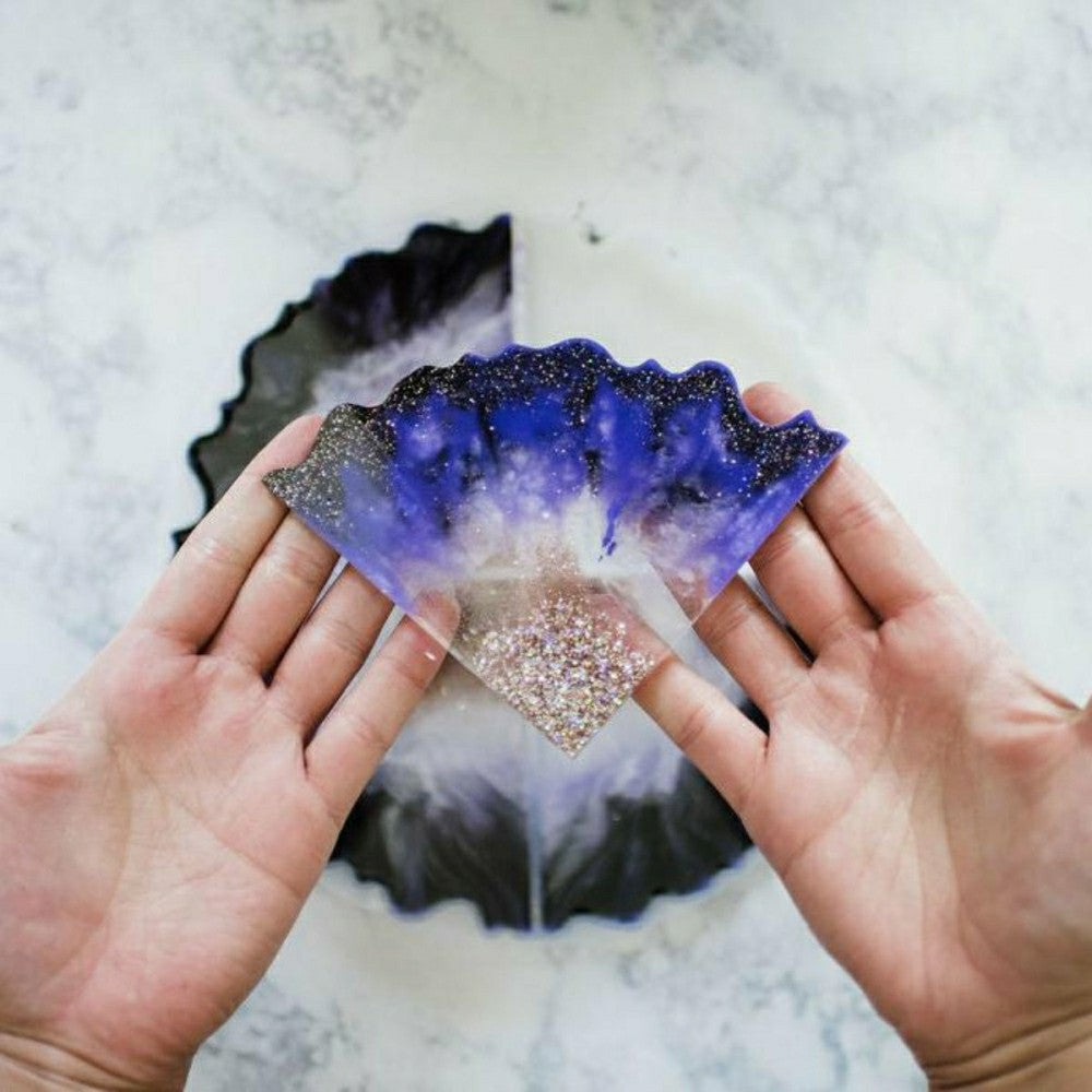 Plow & Hearth Agate Resin Coasters Kit