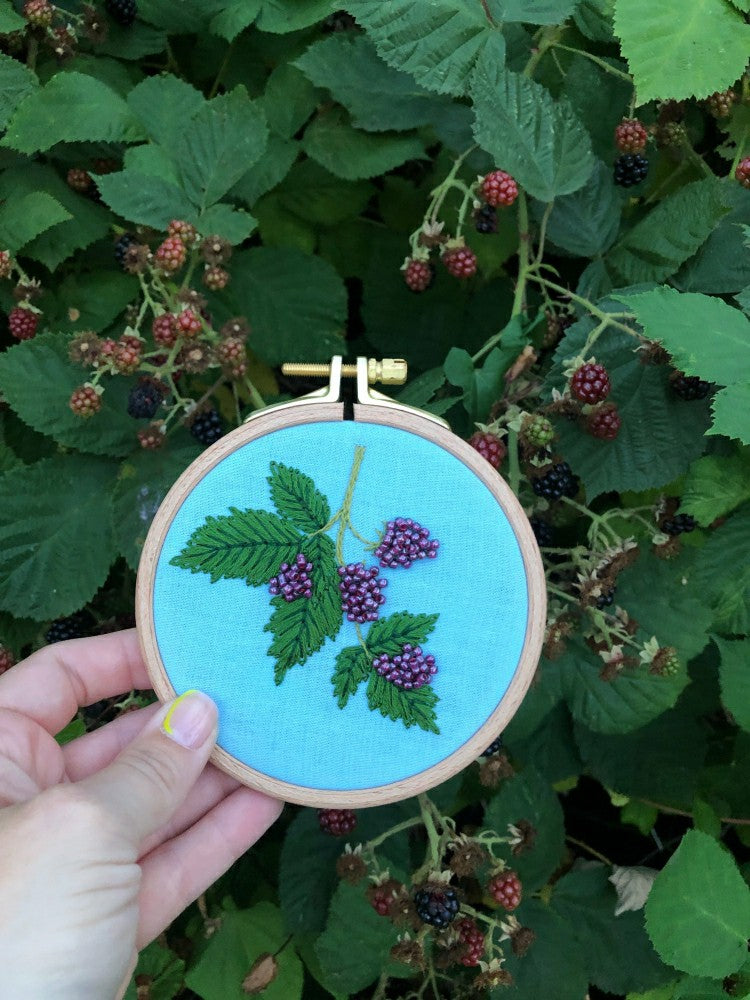 Plow & Hearth Beaded Berries - Botanical Embroidery Kit for Intermediate Stitchers