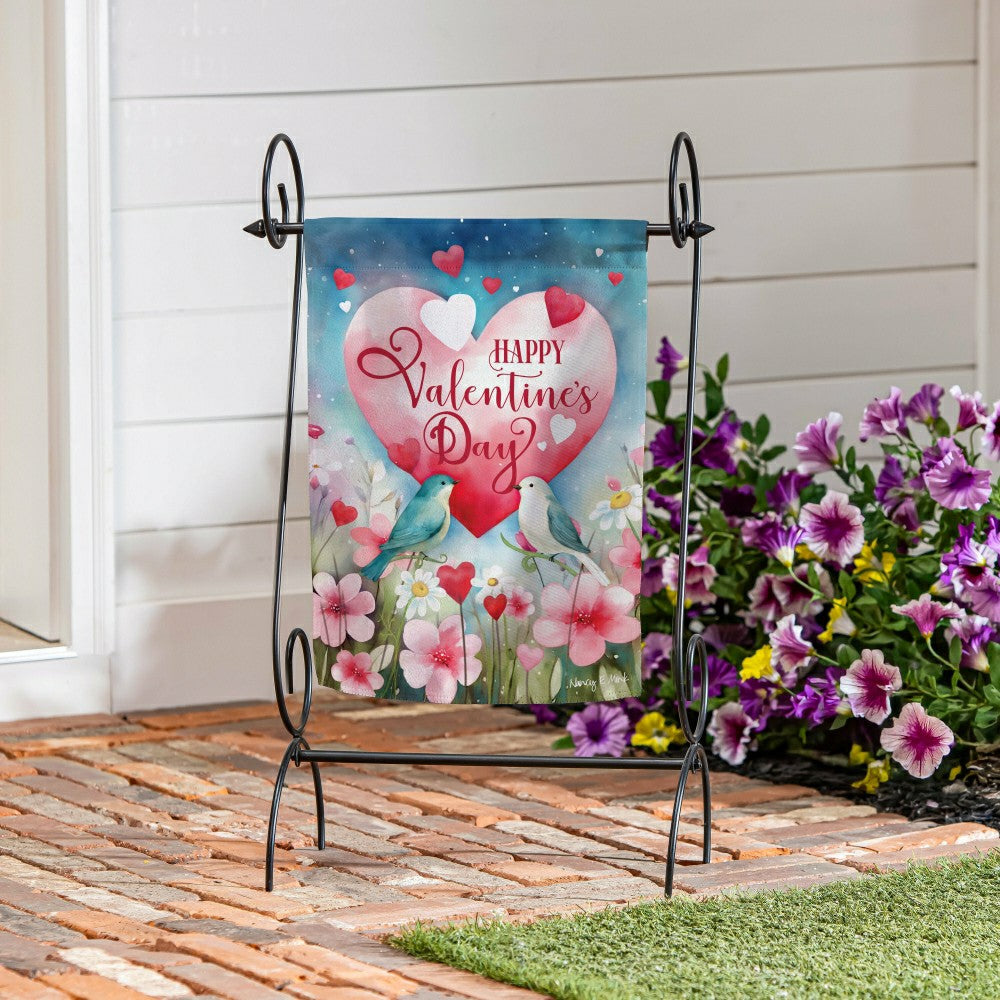 Plow & Hearth Lovebirds Suede Garden Flag
