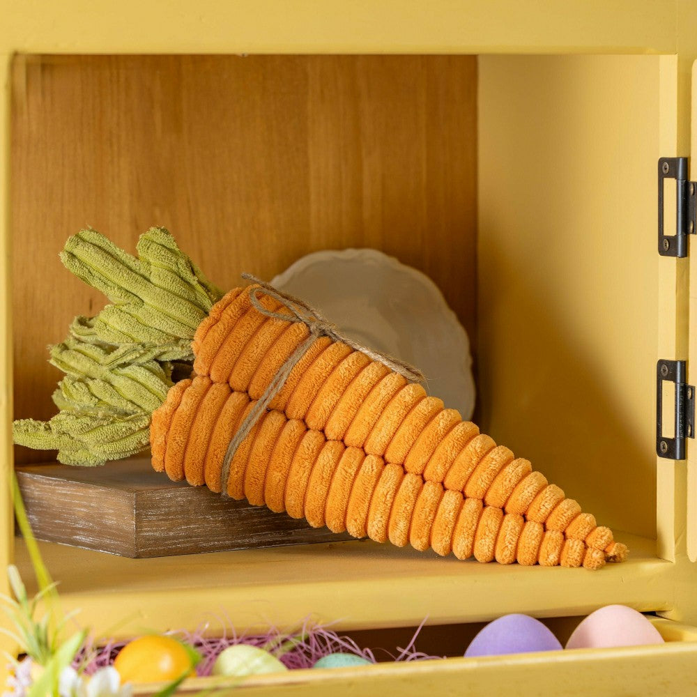 Plow & Hearth Carrot Bundle Fabric Table Decor, 13"H