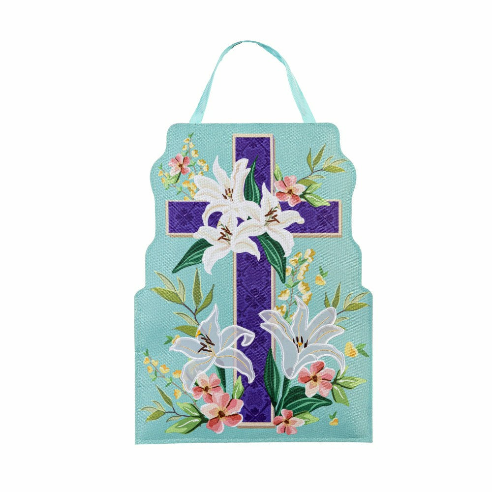 Plow & Hearth Easter Cross & Patriotic Cross Reversible Door Decor