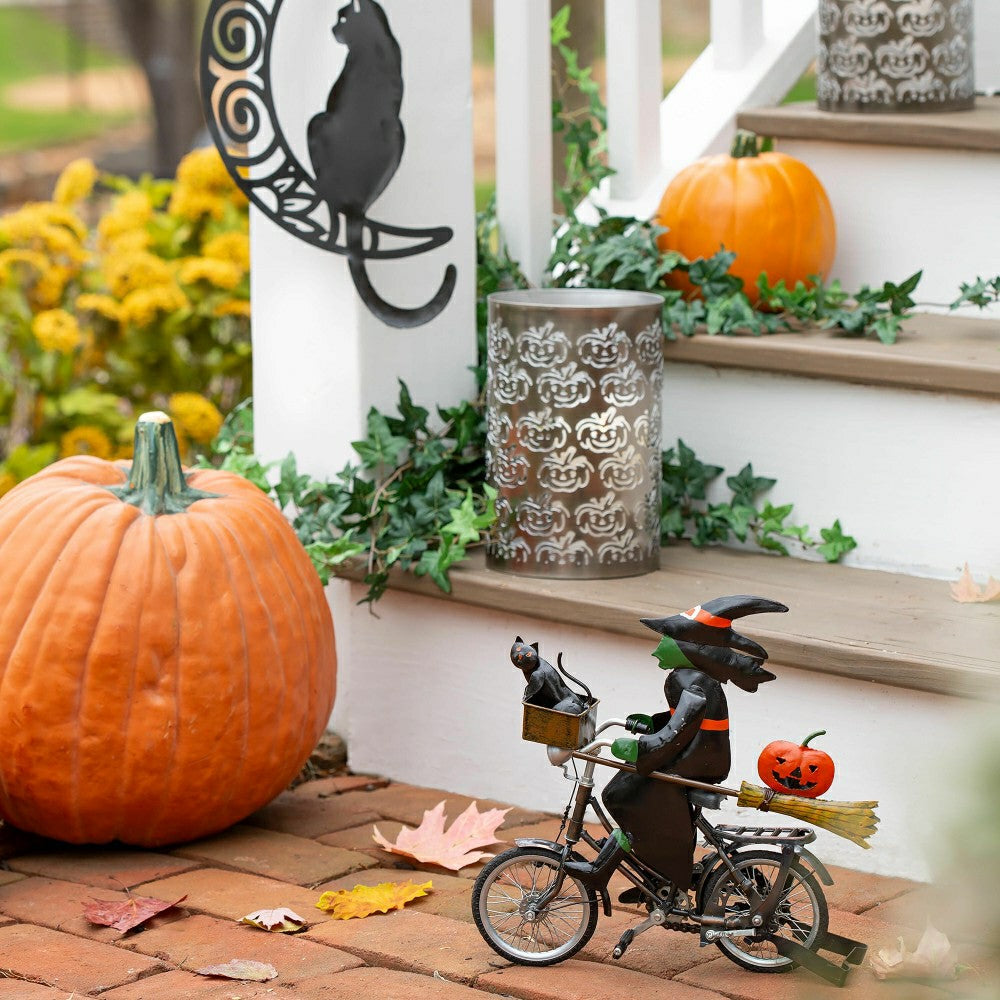 Plow & Hearth Metal Witch on a Bicycle