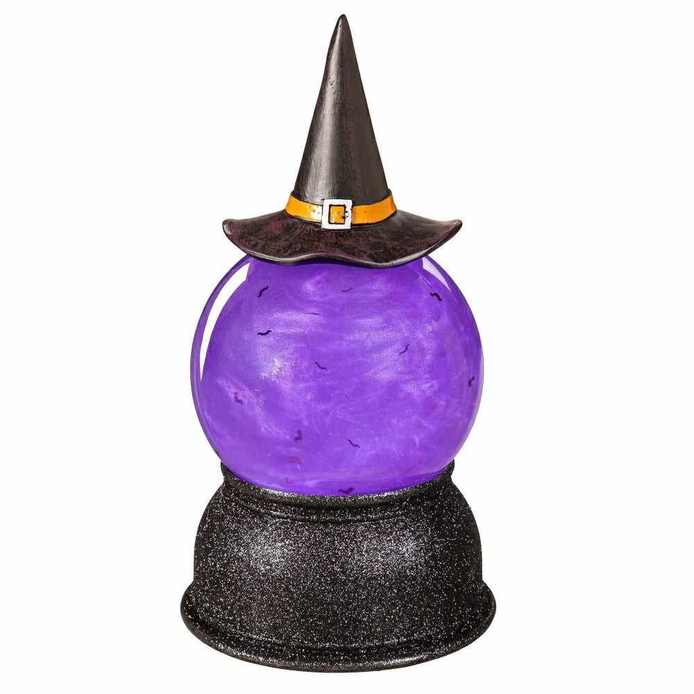 Plow & Hearth Haunted House 8.5" LED Witch Hat Waterglobe