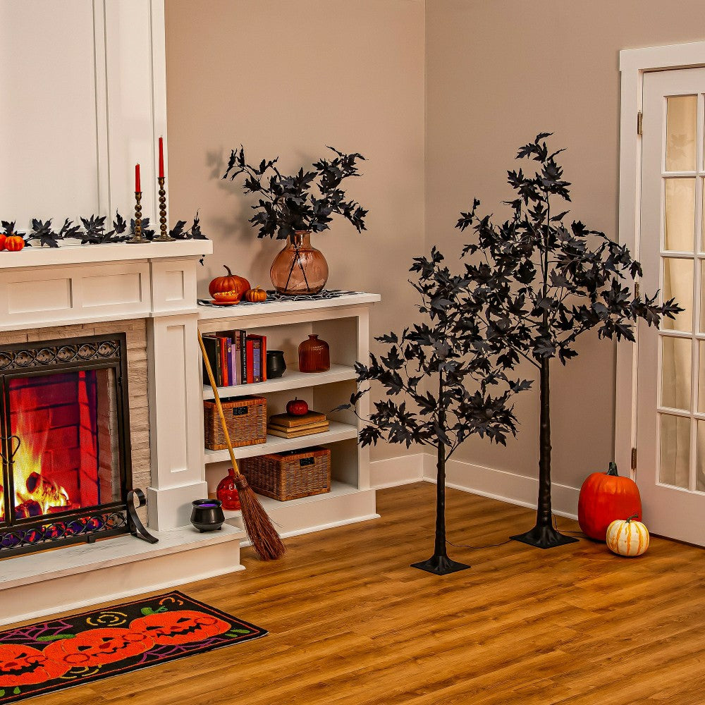 Plow & Hearth Halloween Maple LED Color Changing Garland, 72"L