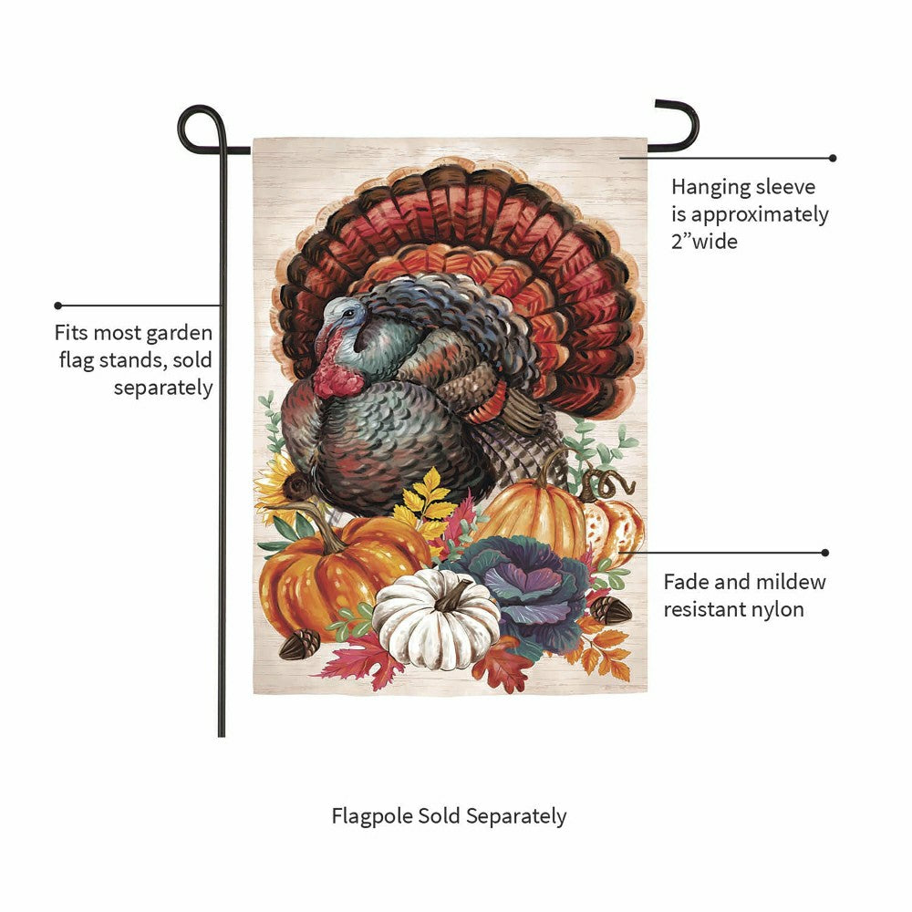 Plow & Hearth Elaborate Turkey Applique Garden Flag
