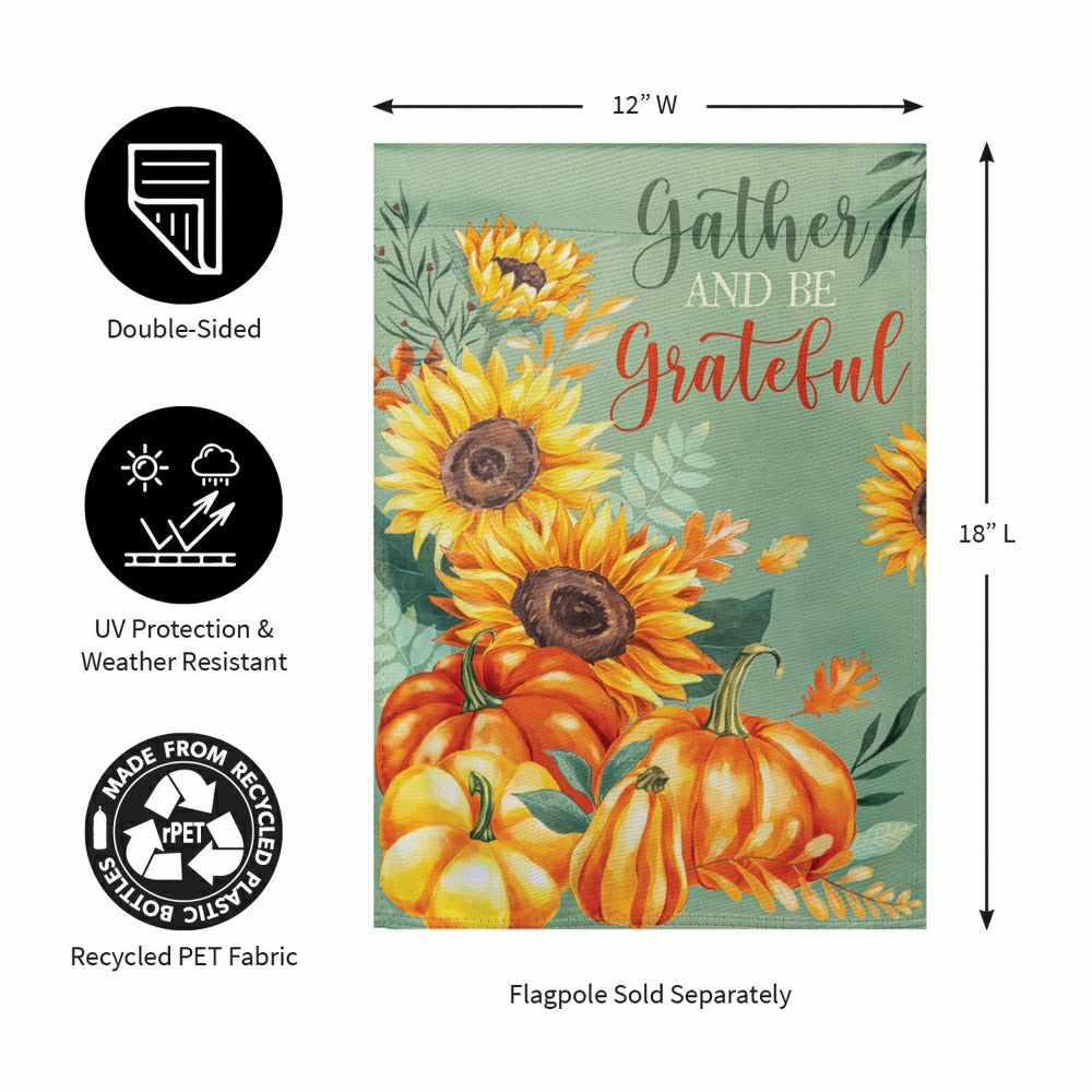 Plow & Hearth Grateful Gatherings Suede Garden Flag