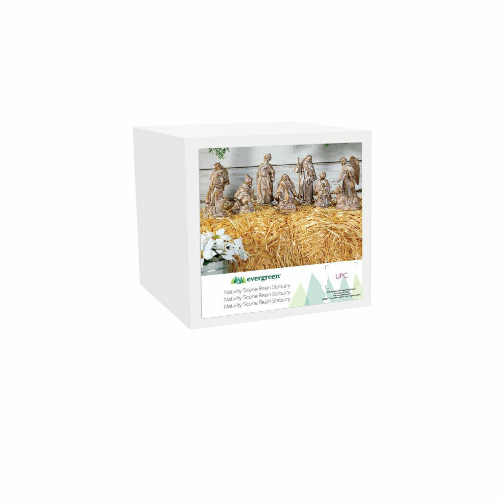 Plow & Hearth Gilded Nativity Resin Garden Statue, 9" H, Set of 10