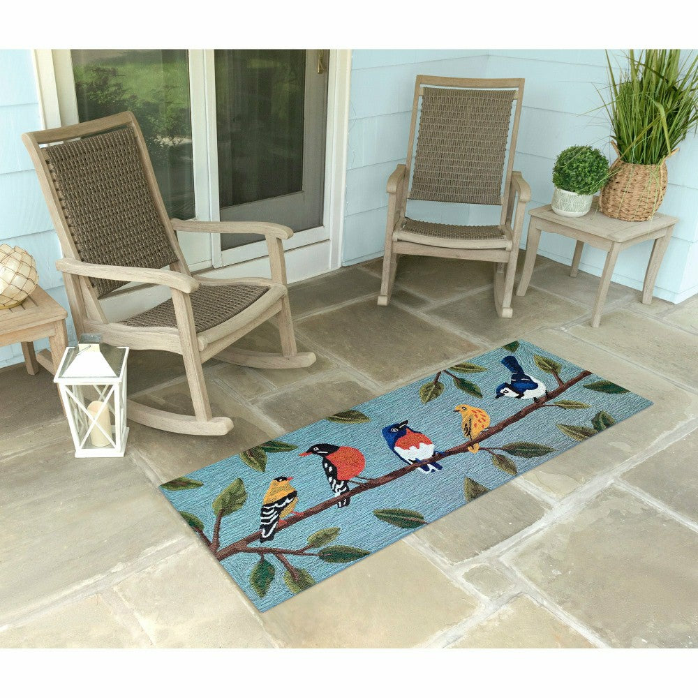 Plow & Hearth Liora Manne Frontporch Birds On A Branch Indoor/Outdoor Rug