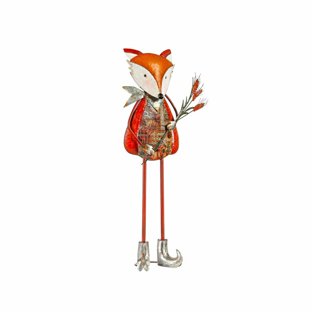 Plow & Hearth Fall Fox Metal Statuary, Set of 2