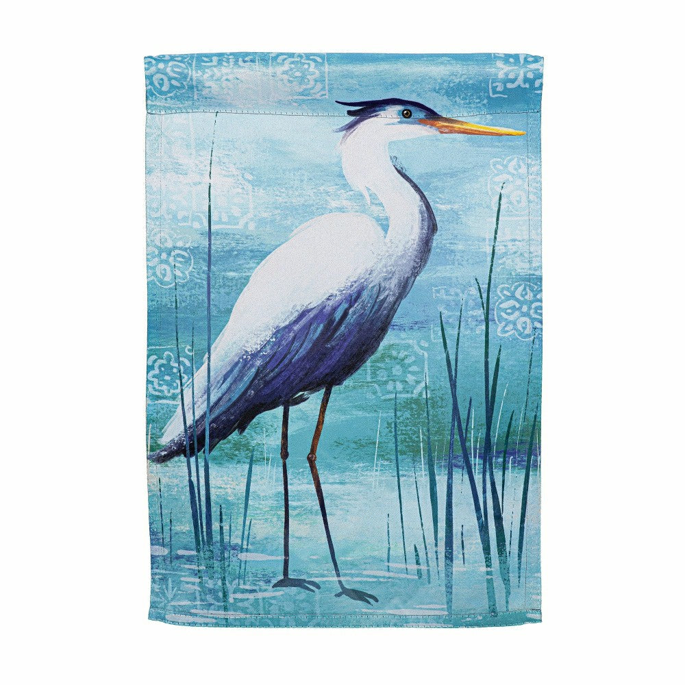 Plow & Hearth Blue Heron Reversible Suede Garden Flags
