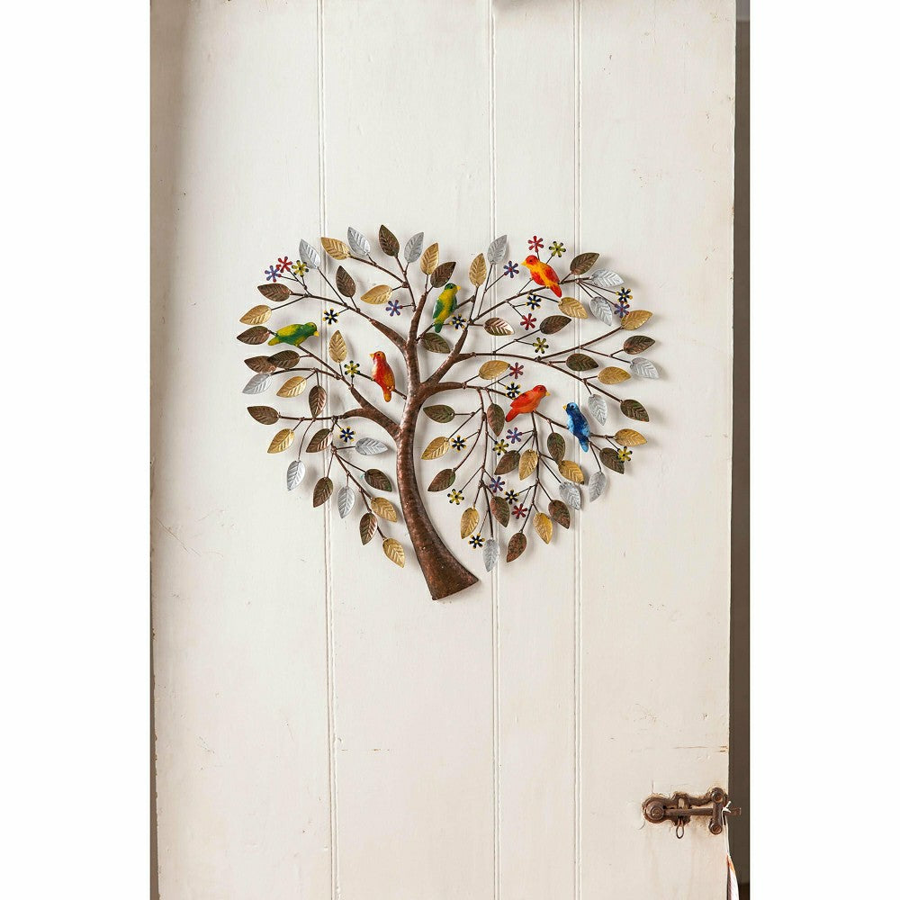 Plow & Hearth Handcrafted Heart Tree Metal Wall Art