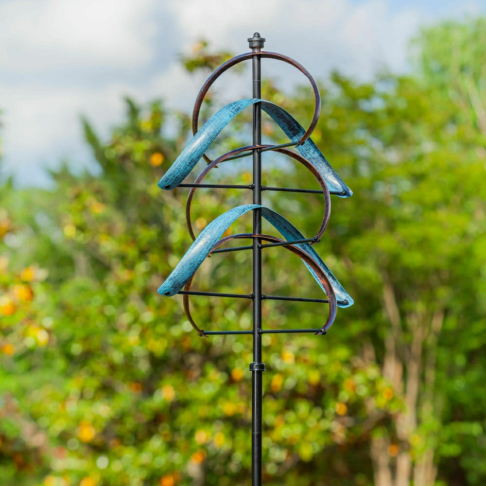 Plow & Hearth Towering Semicircle Metal Wind Spinner, 80" H
