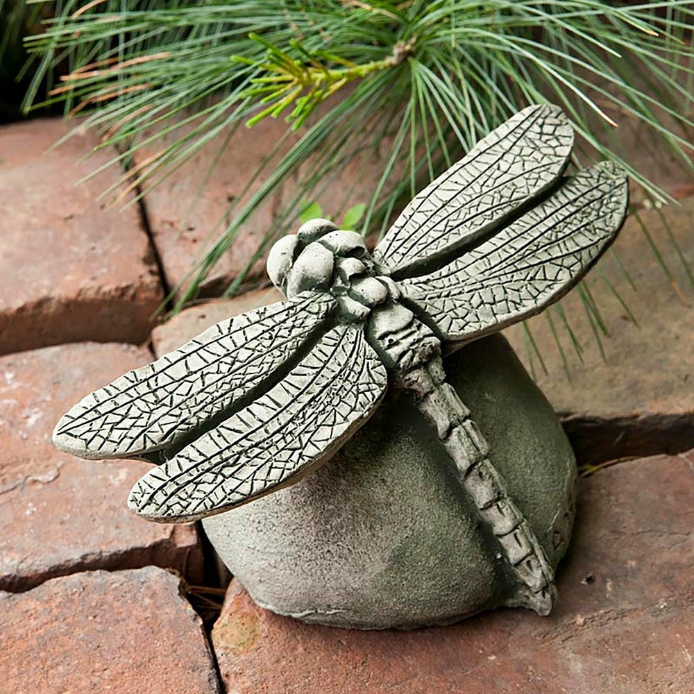 Plow & Hearth USA-Made Handcrafted Cast-Stone Dragonfly