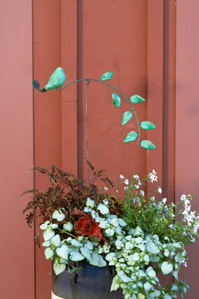 Plow & Hearth Teal Bird Balancer Garden Stake