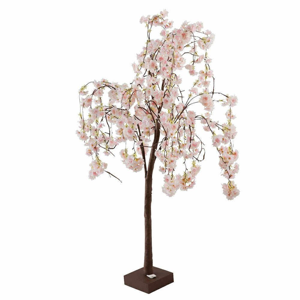 Plow & Hearth Small Lighted Faux Weeping Cherry Tree
