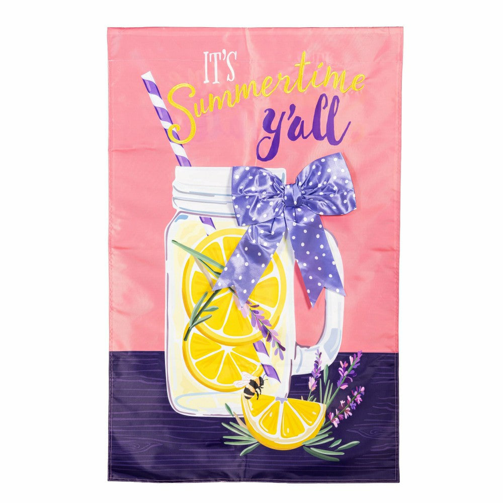 Plow & Hearth Lavender Lemonade Applique House Flag
