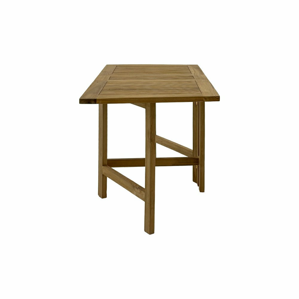 Plow & Hearth Telluride Natural Teak Rectangular Dual Folding Balcony Table - 51"