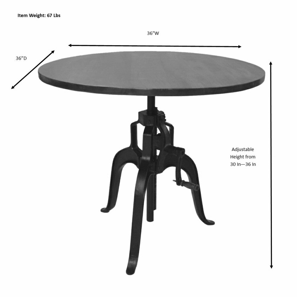 Plow & Hearth Bentley Adjustable Crank Table, Chestnut