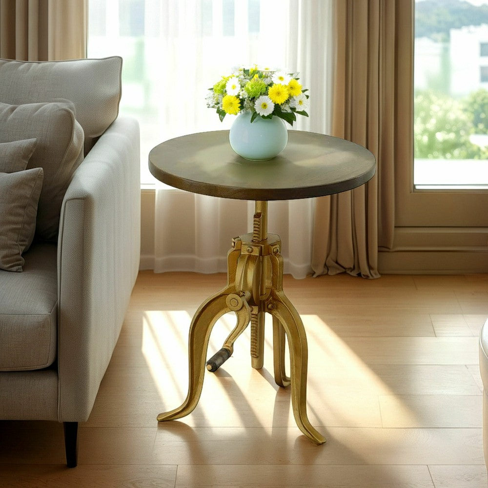 Plow & Hearth Regan Adjustable Accent Table, Elm