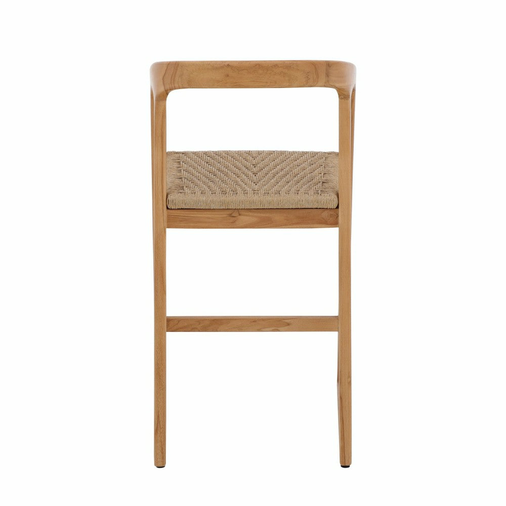 Plow & Hearth Ubud Natural Teak Indoor/Outdoor Bar Stool