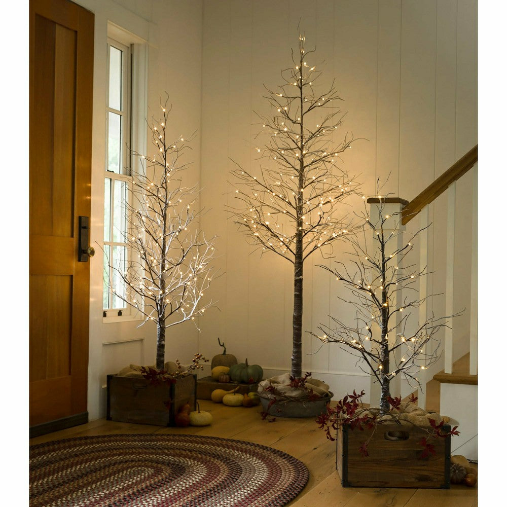 Plow & Hearth Medium Indoor/Outdoor Snowy Lighted Tree, 6'H with 98 Lights